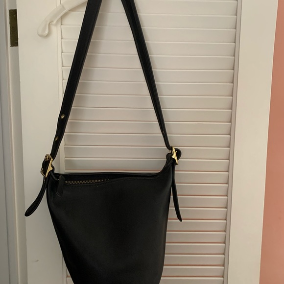 Coach bucket purse with brass buckles, long adjustable strap. It is Pristine! - Picture 1 of 4